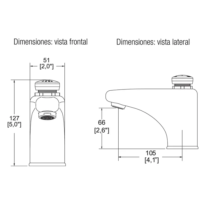 Llave temporizada para lavatorio TV-120 1.9 HELVEX